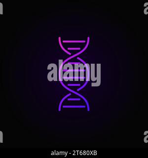 DNA colorful vector concept icon or logo element in linear style on dark background Stock Vector