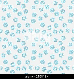 Vector seamless blue bacteria creative pattern or texture Stock Vector