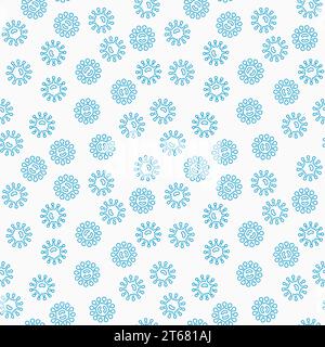 Harmful blue bacteria vector seamless pattern or texture Stock Vector