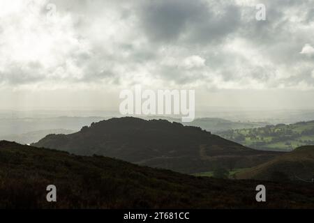Looking towards Hen Cloud from Ramshaw Rocks, Staffordshire, England Stock Photo