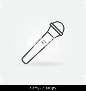 Minimal microphone vector icon or design element in linear style Stock Vector