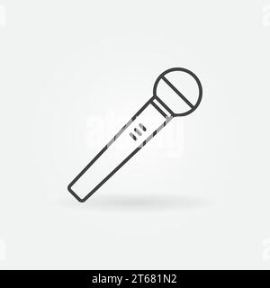 Microphone simple vector outline icon or symbol Stock Vector