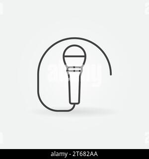 Wired microphone icon or symbol in thin line style Stock Vector