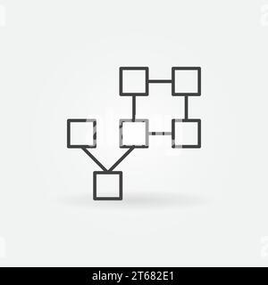 Blockchain technology concept icon or symbol in thin line style Stock Vector