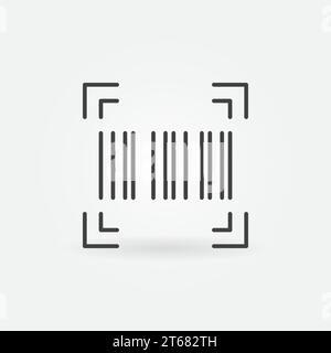 Barcode vector minimal linear icon or design element Stock Vector