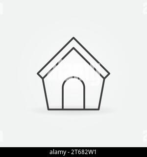 Doghouse line icon - vector simple symbol or design element in thin line style Stock Vector