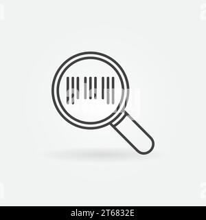 Barcode in magnifying glass icon or symbol in thin line style Stock Vector