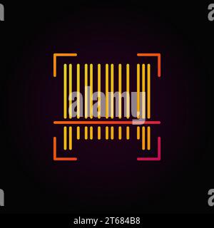 Vector barcode colorful linear icon or design element on dark background Stock Vector