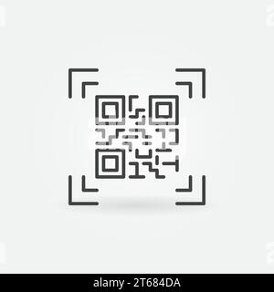 Qr code scanning line vector icon or design element Stock Vector