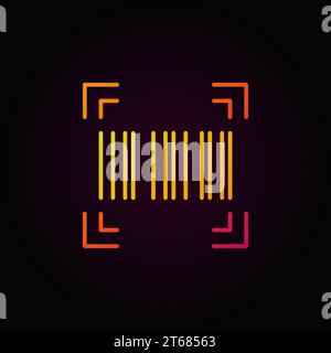 Barcode vector colorful linear icon or design element on dark background Stock Vector