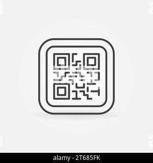 QR Code modern vector icon or symbol in thin line style Stock Vector