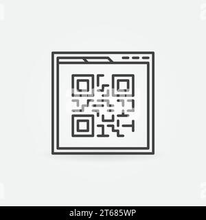 Webpage Qr code vector linear icon or design element Stock Vector