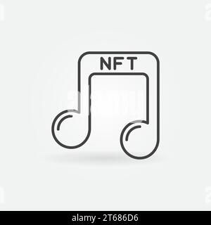 NFT Music - Non fungible Token vector concept icon or sign in outline style Stock Vector