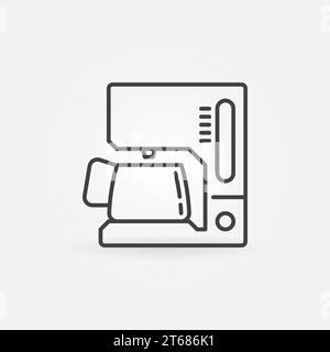 Coffee maker vector icon or design element in thin line style Stock Vector