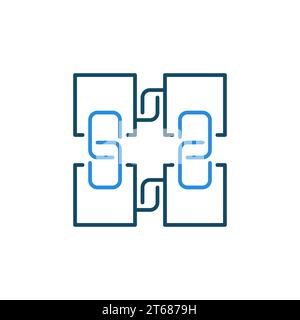 Blockchain Technology vector concept blue modern icon or logo element Stock Vector