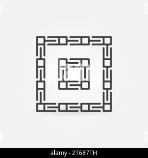 Blockchain outline minimal icon. Block Chain vector concept linear symbol Stock Vector