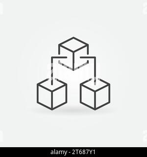 Block chain or decentralization vector concept icon in thin line style Stock Vector