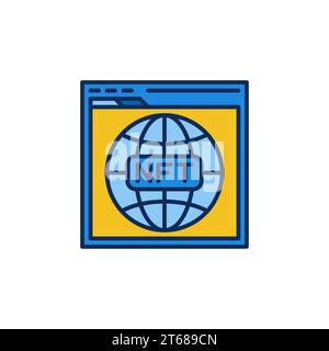 NFT inside Browser colored icon - Non-fungible Token Website vector concept sign Stock Vector