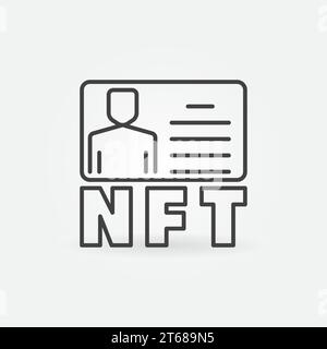 Non-fungible Token NFT Identity vector concept icon or symbol in thin line style Stock Vector