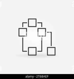 Decentralization or blockchain technology vector icon in thin line style Stock Vector