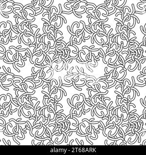 Helminths concept vector Seamless Pattern in thin line style. Parasitic Worms background Stock Vector