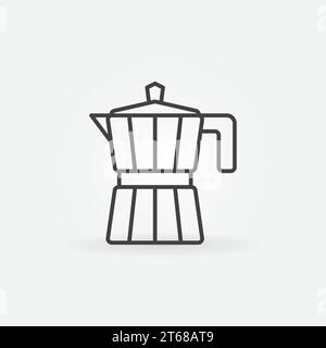 Coffee maker outline icon. Vector moka pot concept symbol or design element in thin line style Stock Vector