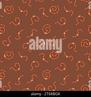 Worms vector concept colorful seamless pattern. Modern background with rainworms Stock Vector