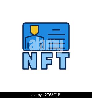 NFT Identity vector Non-fungible Token concept colored icon or sign Stock Vector