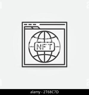 NFT Domain Names outline icon. Browser with Internet Address vector line concept symbol Stock Vector