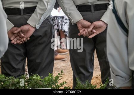 Jerusalem, Israel. 9th November, 2023. American born Israeli Border Policewoman, Rose Ida Lubin, 20, is brought to rest at the Mount Herzl Military Cemetery in the Israel Police plot. Lubin was killed in a stabbing attack near the Old City of Jerusalem on 6th November, 2023, by a 16 year old male from the east Jerusalem neighborhood of Issawiya. Lubin grew up in the Atlanta, Georgia, suburb of Dunwoody before moving to Israel in 2021 and living in Kibbutz Saad, a community on the Gaza border. She volunteered for draft into the IDF as a lone soldier in 2022 and was stationed in Jerusalem's Old Stock Photo