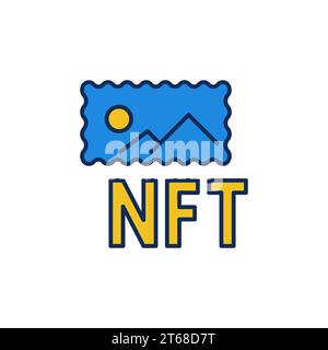 NFT Painting or Non-Fungible Token Art vector concept colored icon or sign Stock Vector