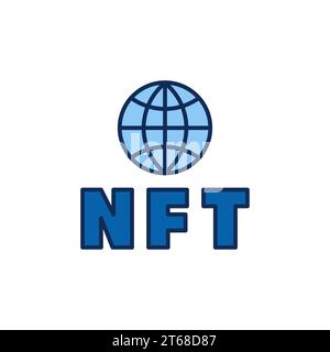 Non-Fungible Token Earth Globe or NFT vector concept colored icon or design element Stock Vector