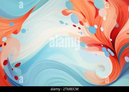 A vibrant and creative image showing an abstract design featuring curved lines in shades of red, blue, and orange Stock Photo