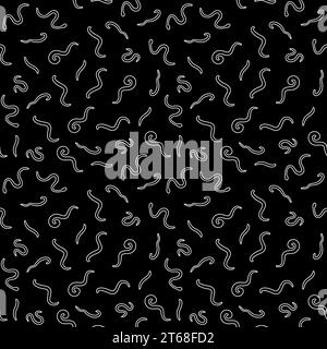 Helminths Nematodes and Intestinal Worms vector outline Seamless Pattern or background Stock Vector