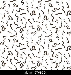 Ascariasis Helminth simple Seamless Pattern - parasitic worms vector background Stock Vector