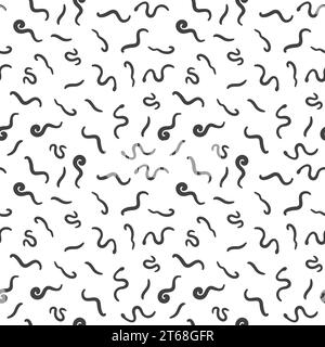 Ascarids - Parasitic Worms vector seamless background - Helminth concept Pattern Stock Vector