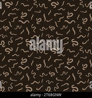 Helminths Seamless Background - Ascariasis Intestinal Worms concept vector brown Pattern Stock Vector
