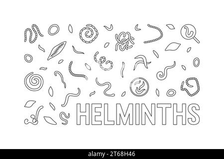 https://l450v.alamy.com/450v/2t68h46/helminths-vector-concept-minimal-horizontal-illustration-banner-with-parasitic-worms-outline-icons-2t68h46.jpg