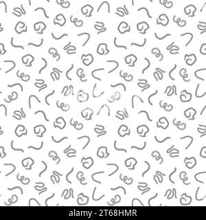 Cestodes vector Parasitic Worms outline seamless background - Cestoda concept Pattern Stock Vector