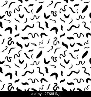 Parasitic Worms vector seamless background - Helminth concept Pattern Stock Vector