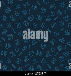 Seamless vector pattern with Chemistry outline concept icons Stock Vector