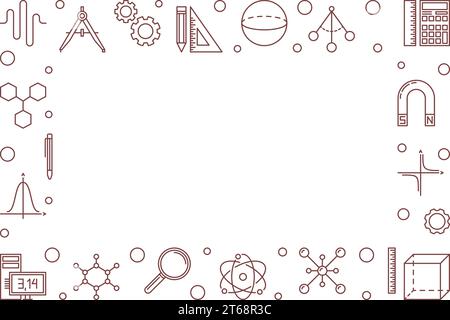 Text Science Frame STEM minimal horizontal frame with empty space for text. Vector ...