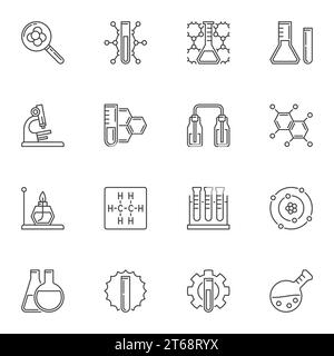 Scientific laboratory line icons signs set. Design collection of ...