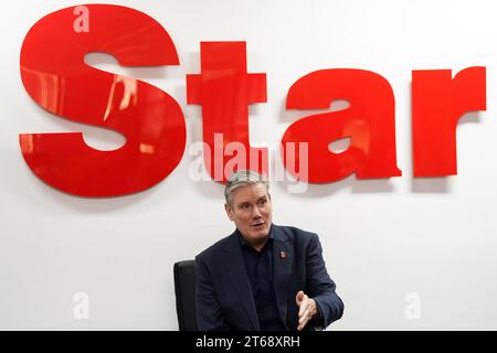 Labour leader Sir Keir Starmer during a visit to regional newspaper The Express and Star in the West Midlands for a Q&A panel session with local residents and sixth form students. Picture date: Thursday November 9, 2023. Stock Photo
