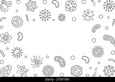 vector abstract bacteriology icons isolated on white background ...