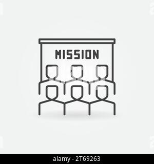 People and Mission presentation vector concept icon or symbol in linear style Stock Vector