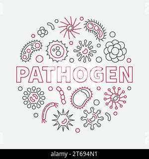 Pathogen round vector concept creative illustration in thin line style Stock Vector