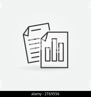 Business reports outline vector icon or symbol Stock Vector
