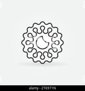Bacteria or Virus outline vector simple concept icon or logo element Stock Vector