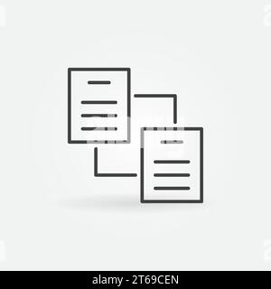 Two Document papers outline vector icon or symbol Stock Vector
